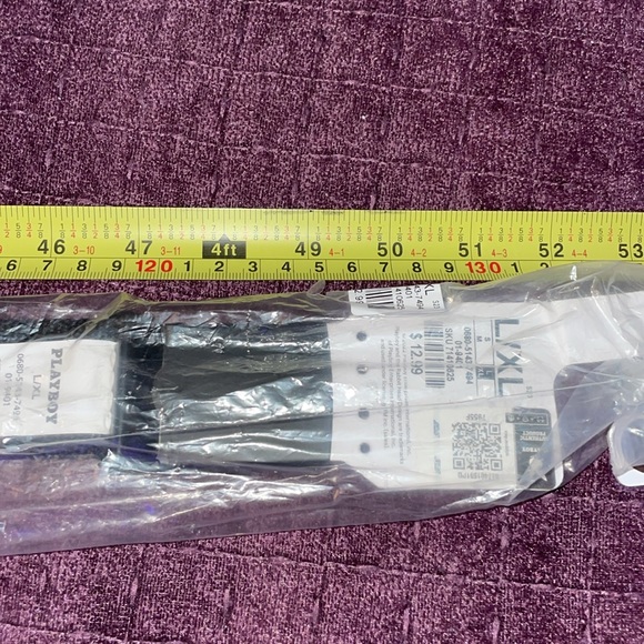 New PlayBoy Bunny black canvas belt white bunny’s clip front size sz s/m & l/xl - Picture 8 of 8